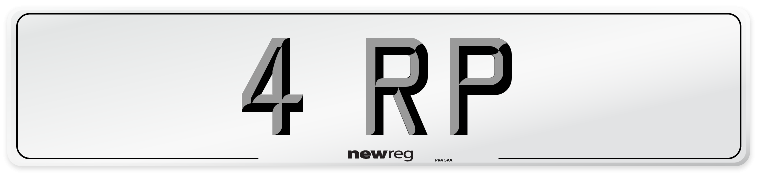 4 RP Number Plate from New Reg